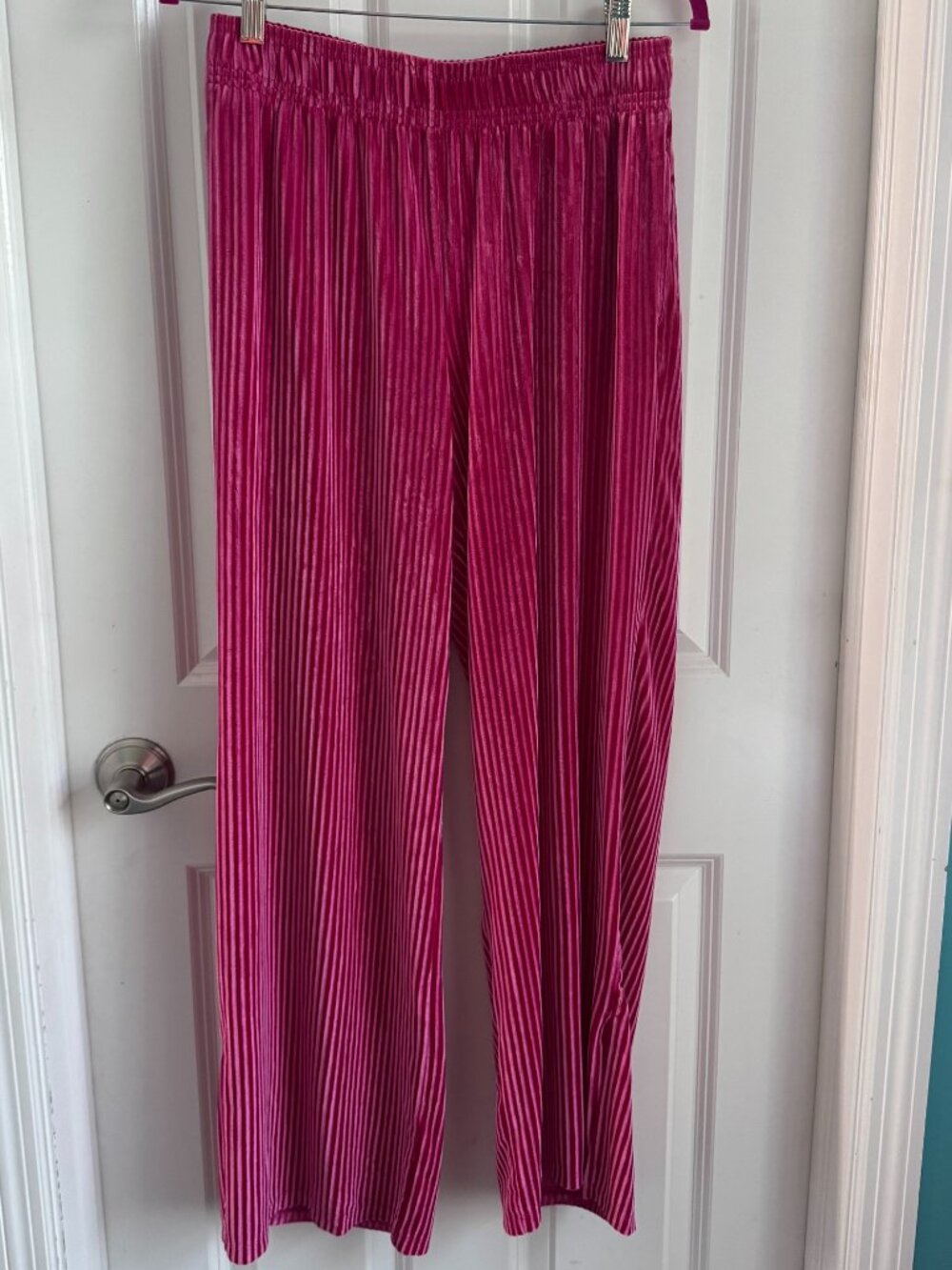 Colsie Pink Velvet Lounge Pajama Pants with Side Slits Size M